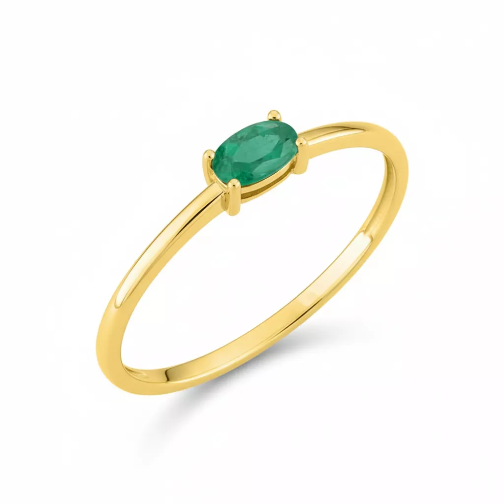 Bague Or Nerovique Emeraude - Bague en Or 375 9k - Bijoux en Vogue