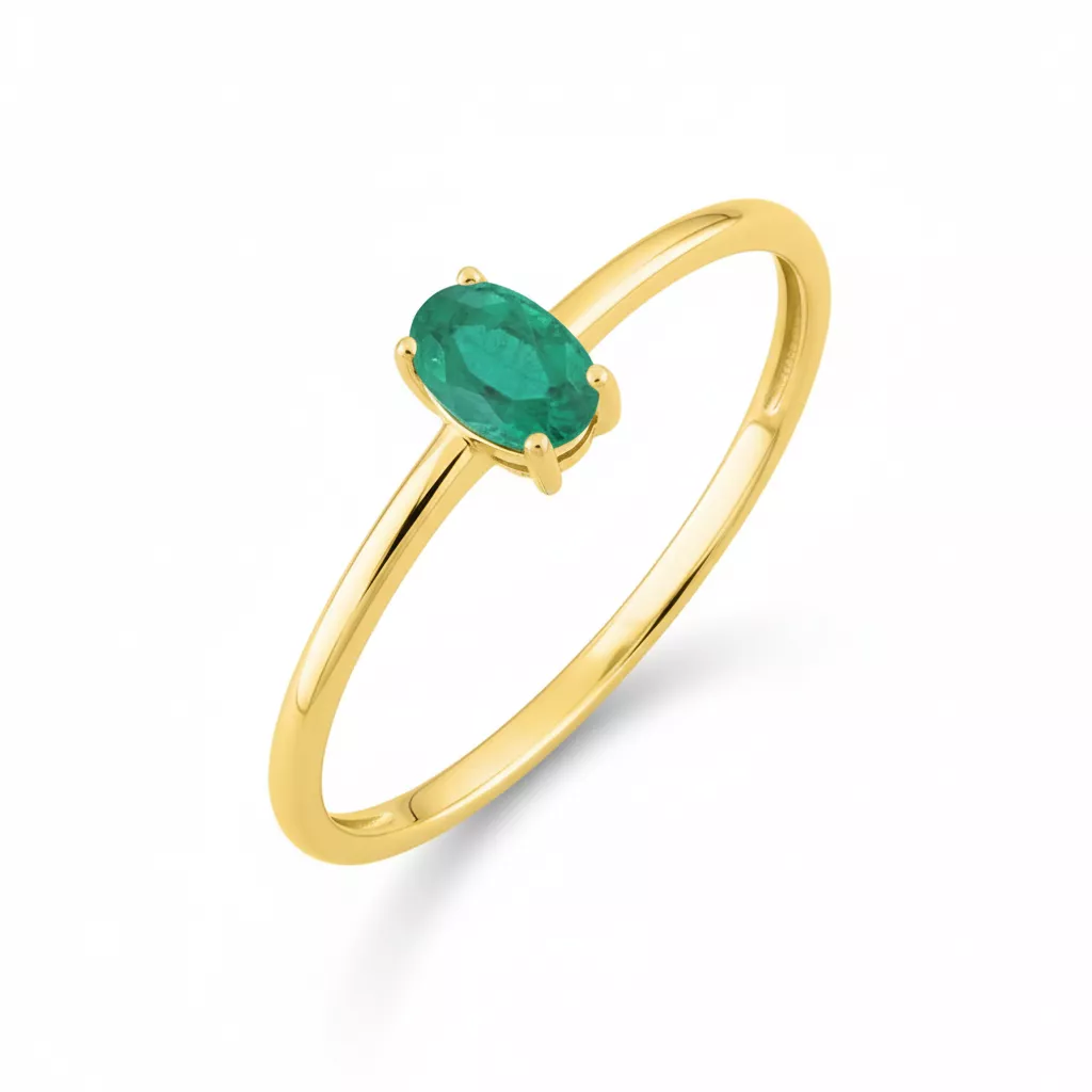 Bague Or Albana Emeraude - Bague en Or 375 9k - Bijoux en Vogue