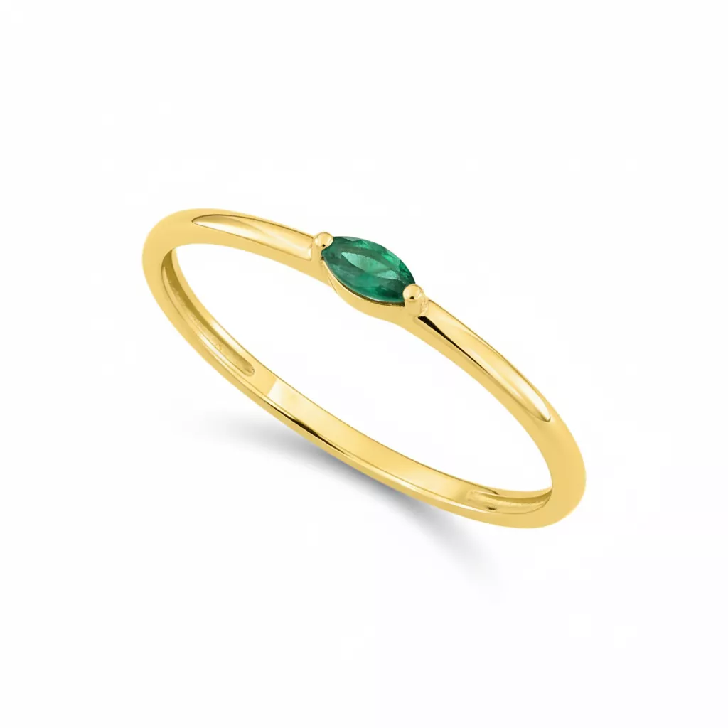Bague Or Lylie Emeraude - Bague en Or 375 9k - Bijoux en Vogue