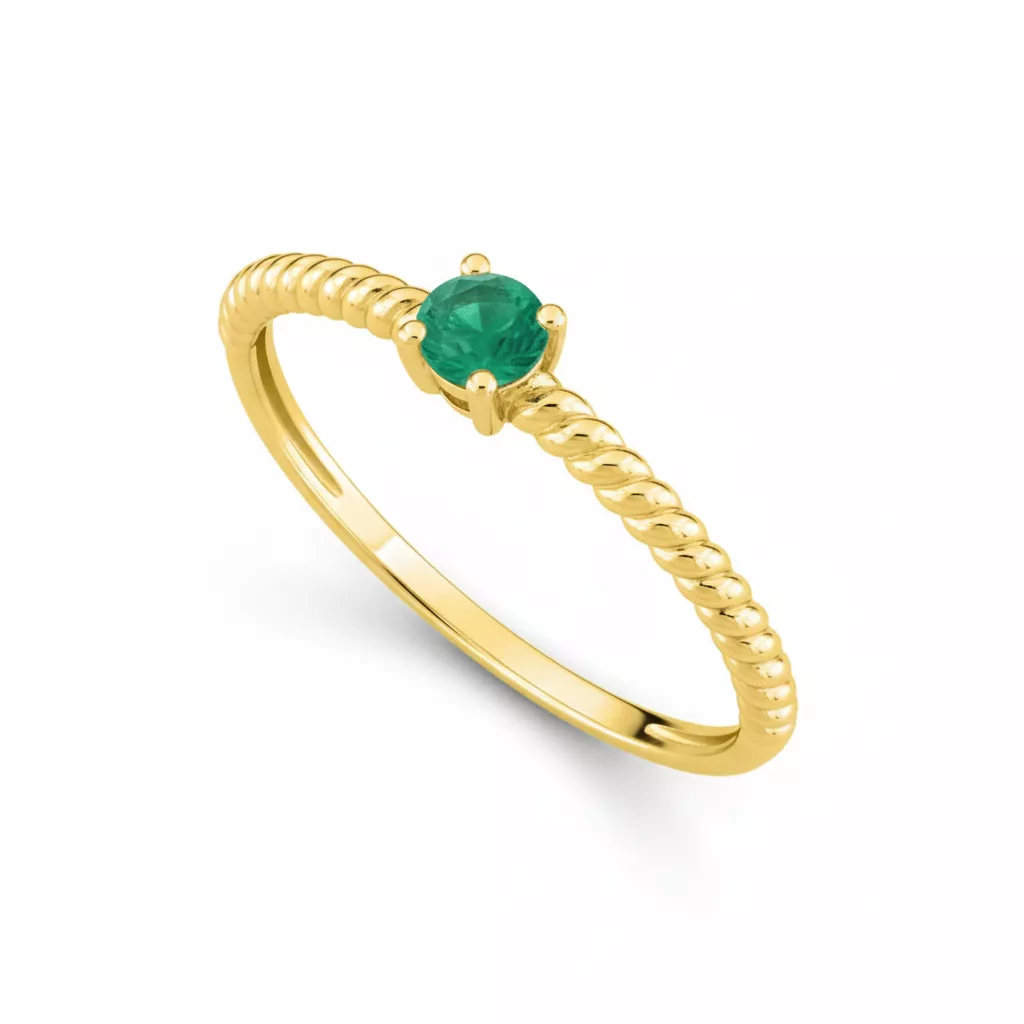 Bague Or Sabela Emeraude - Bague en Or 375 9k - Bijoux en Vogue