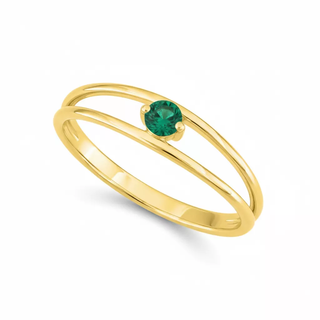 Bague Or Khatiya Emeraude - Bague en Or 375 9k - Bijoux en Vogue