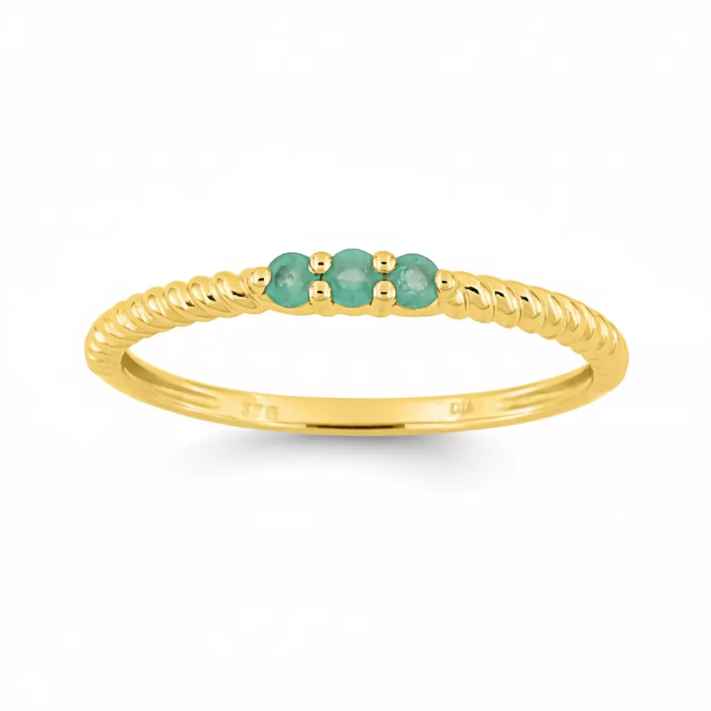 Bague Or Farangis Emeraude - Bague en Or 375 9k - Bijoux en Vogue