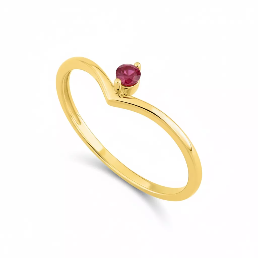 Bague Or Chandradasa Rubis - Bague en Or 375 9k - Bijoux en Vogue
