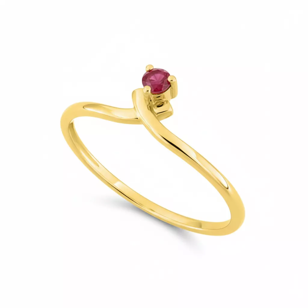 Bague Or Jakeline Rubis - Bague en Or 375 9k - Bijoux en Vogue