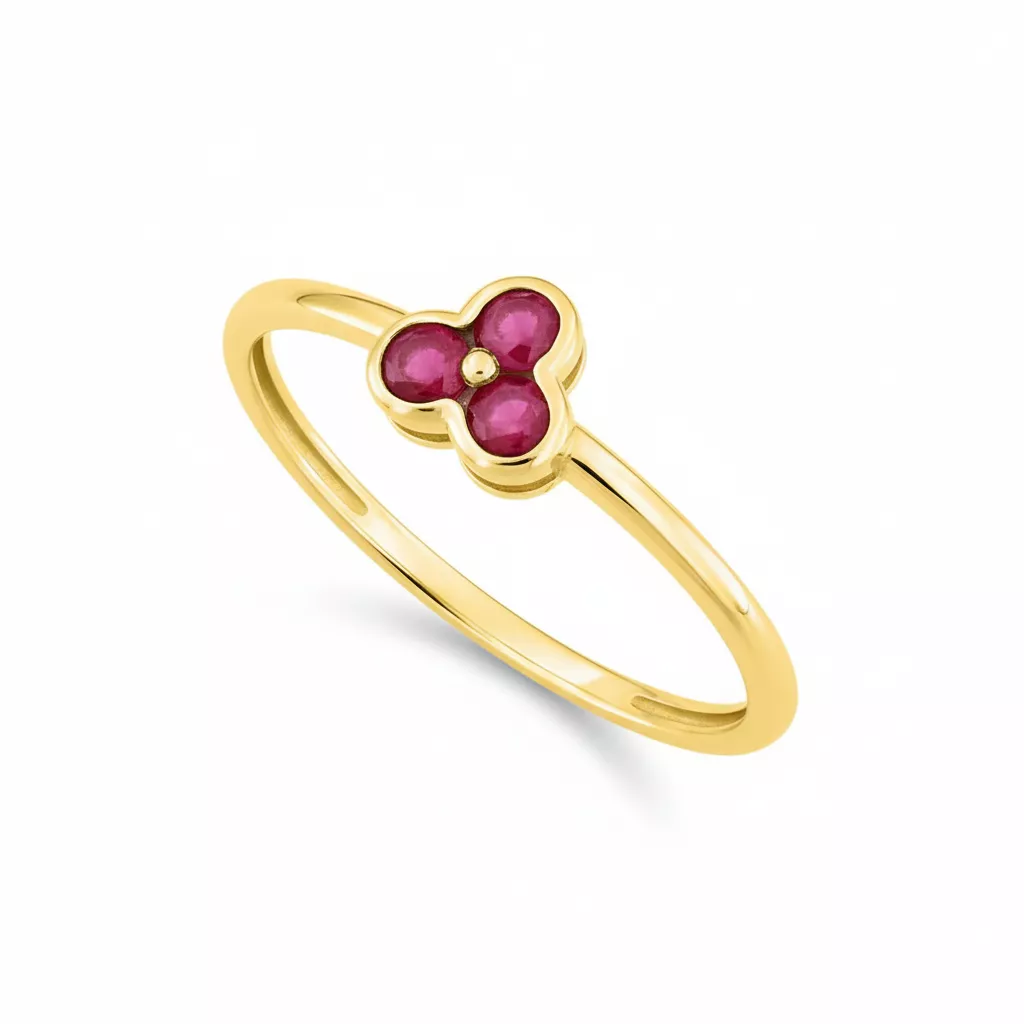 Bague Or Azemina Rubis - Bague en Or 375 9k - Bijoux en Vogue