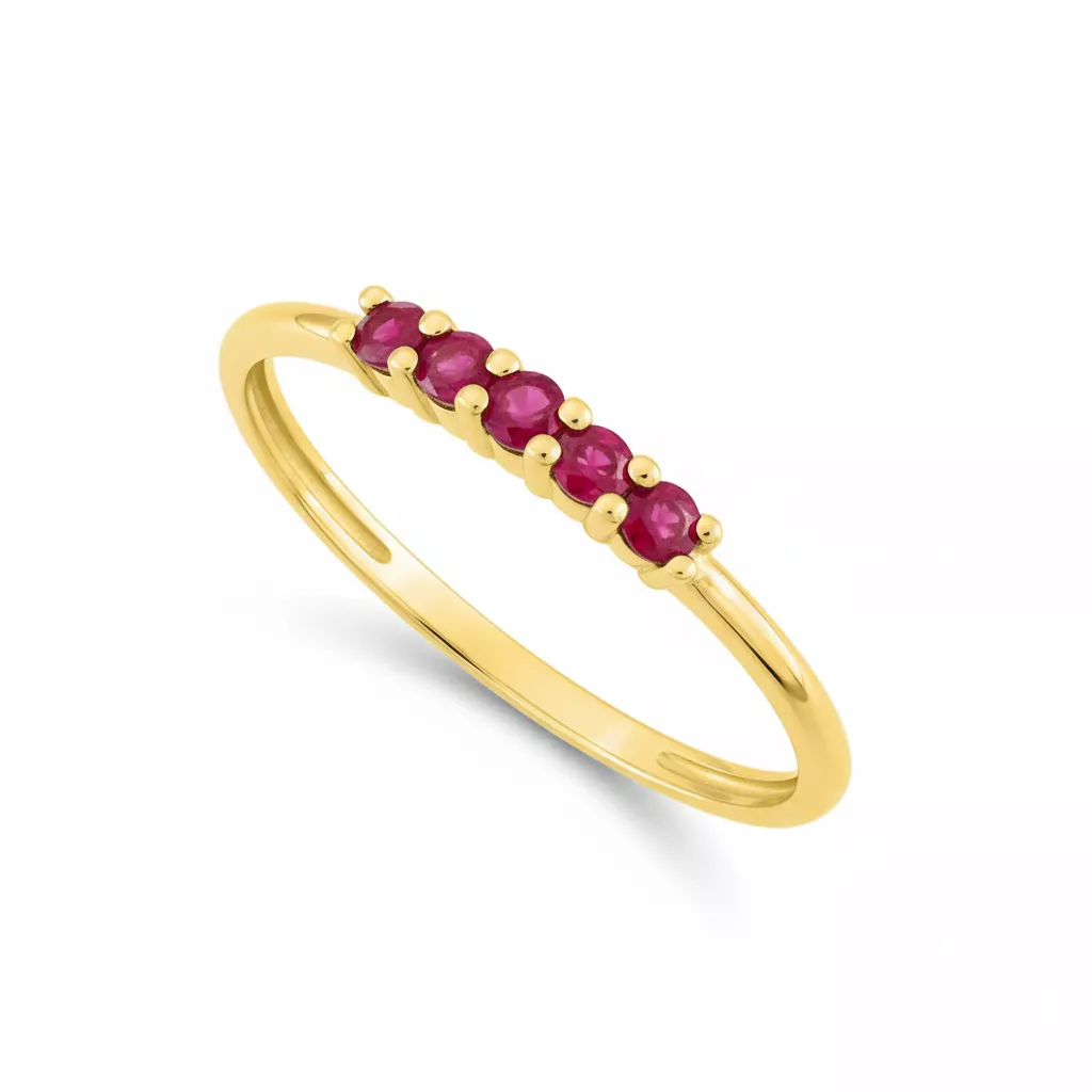 Bague Or Fetha Rubis - Bague en Or 375 9k - Bijoux en Vogue
