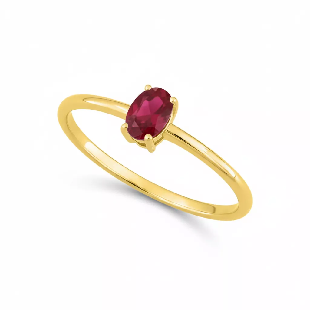 Bague Or Carlye Rubis - Bague en Or 375 9k - Bijoux en Vogue