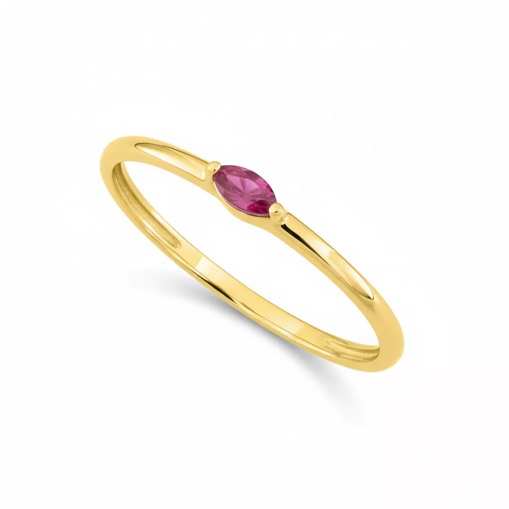 Bague Or Famaria Rubis - Bague en Or 375 9k - Bijoux en Vogue