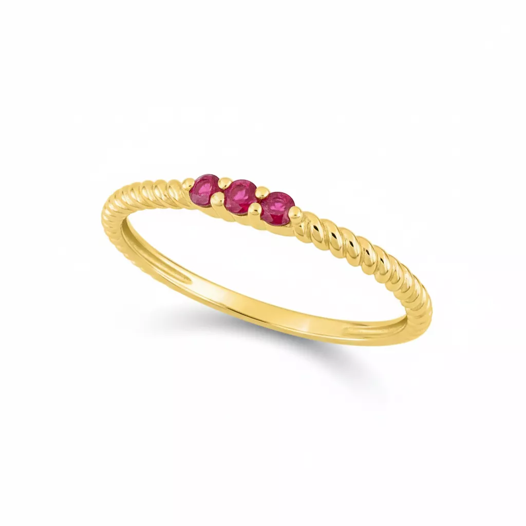 Bague Or Zapryanka Rubis - Bague en Or 375 9k - Bijoux en Vogue