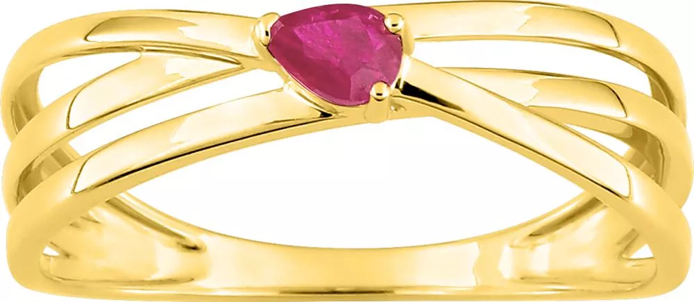 Bague Or Nassirine Rubis - Bague en Or 375 9k - Bijoux en Vogue