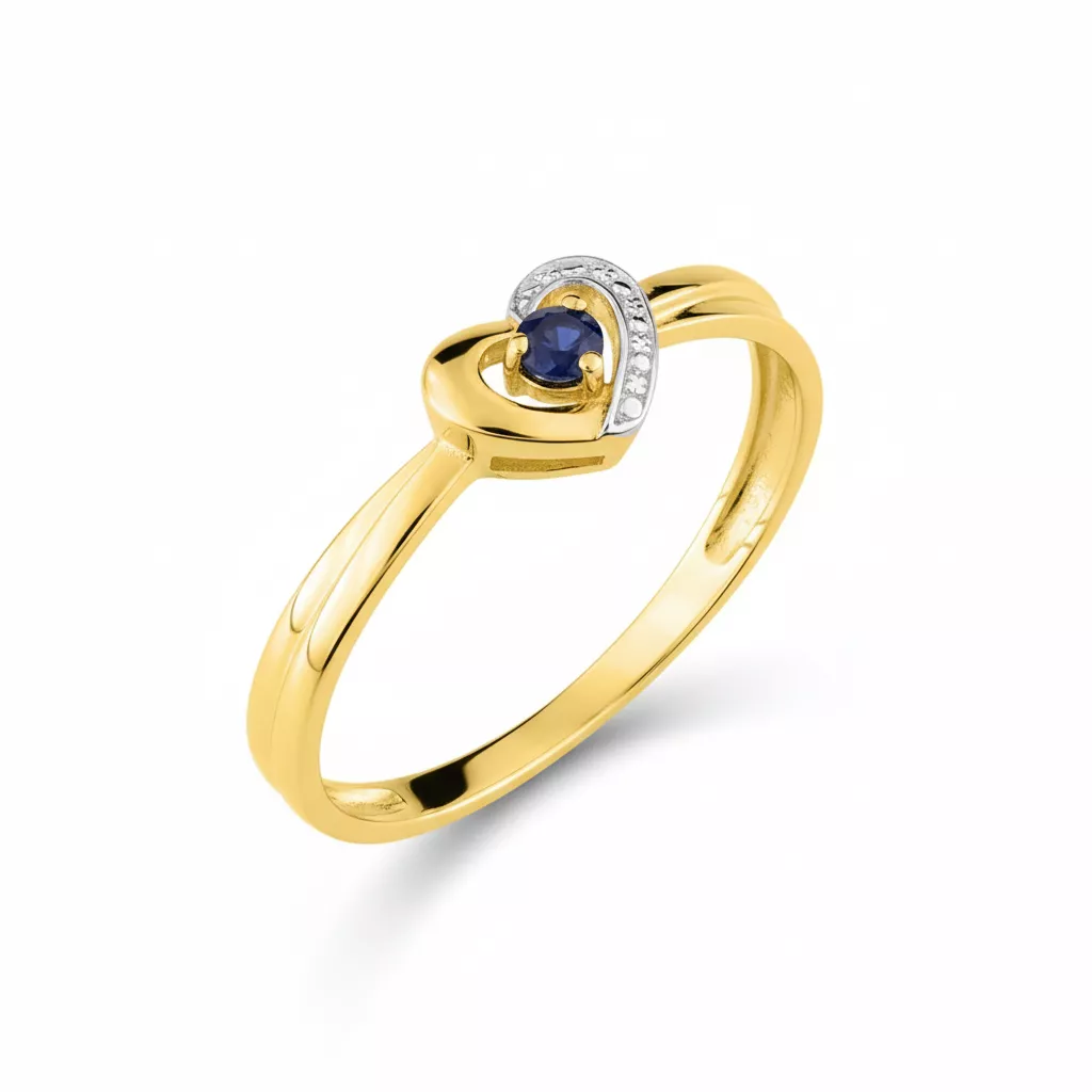 Bague Or Esperenza Saphir Coeur - Bague en Or 375 9k - Bijoux en Vogue