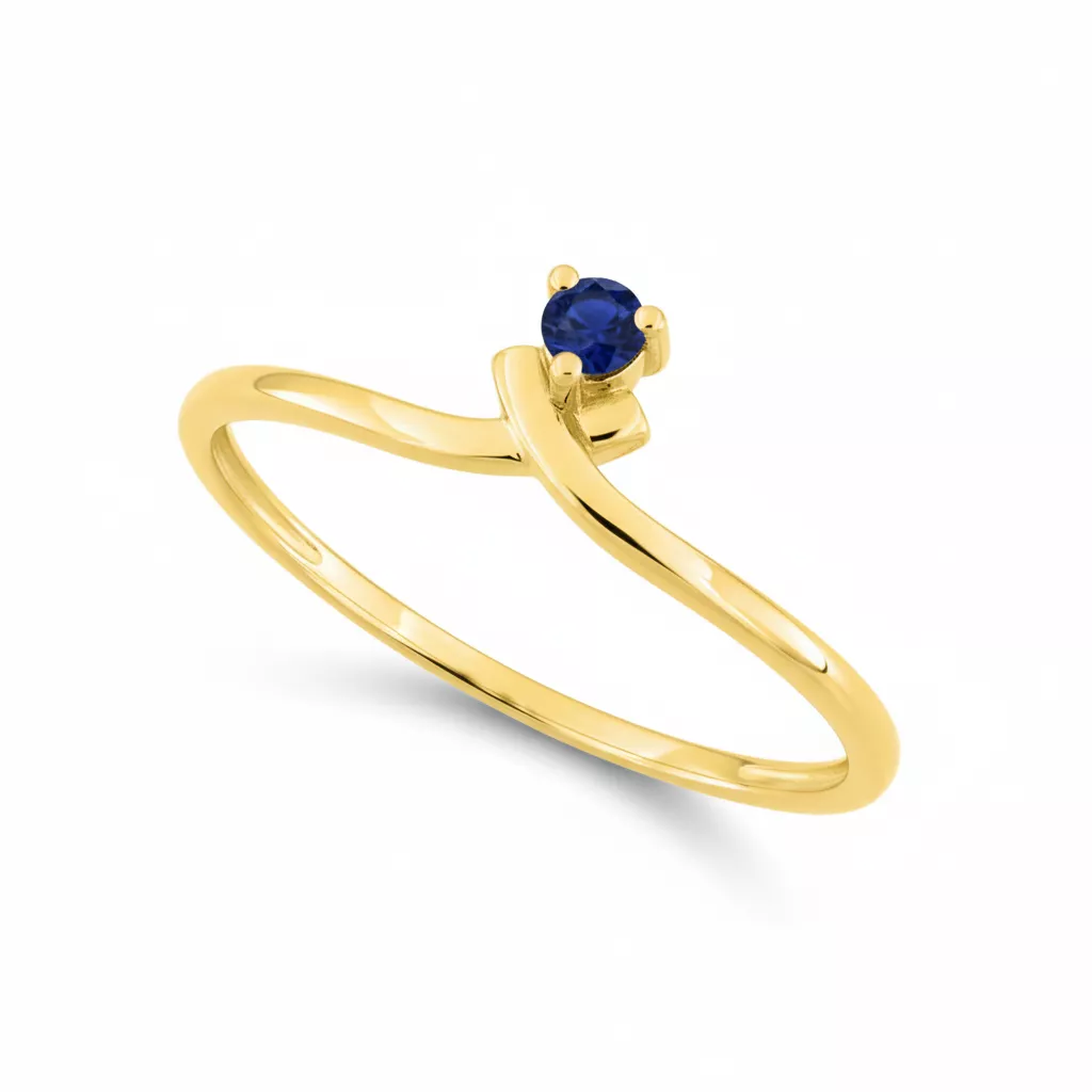 Bague Or Olympie Saphir - Bague en Or 375 9k - Bijoux en Vogue