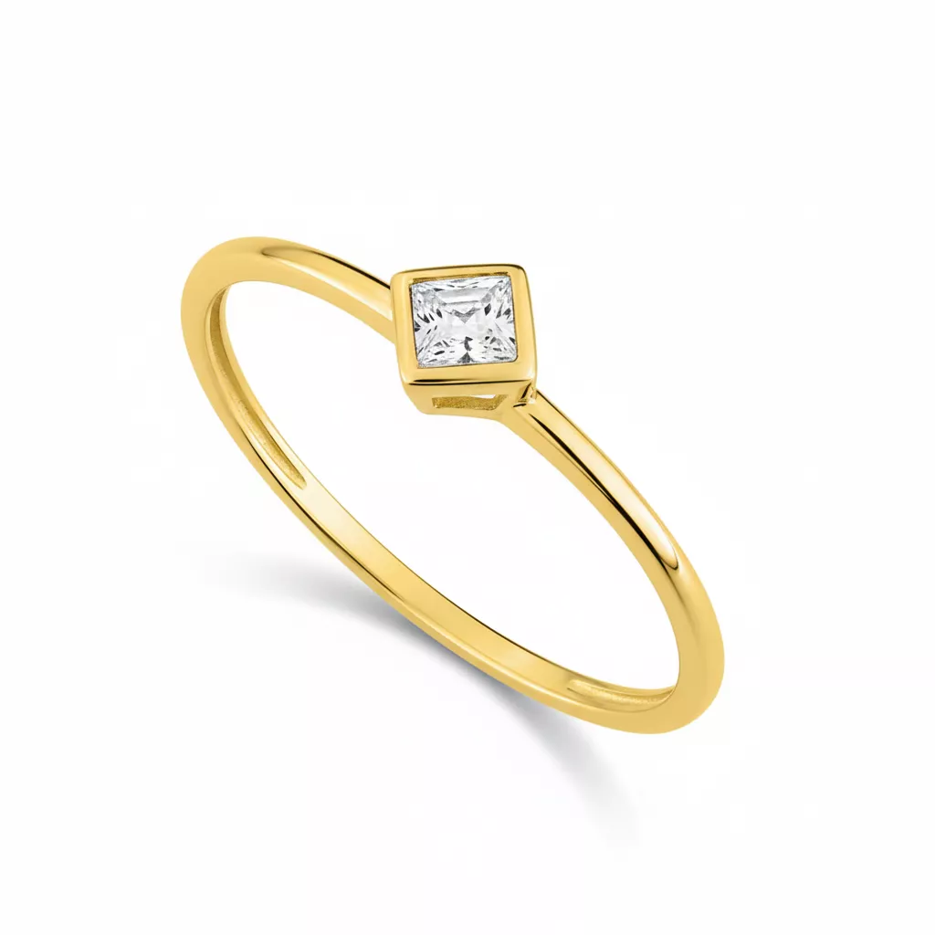 Bague Or Zirconium Coeur - Bague en Or 375 9k - Bijoux en Vogue
