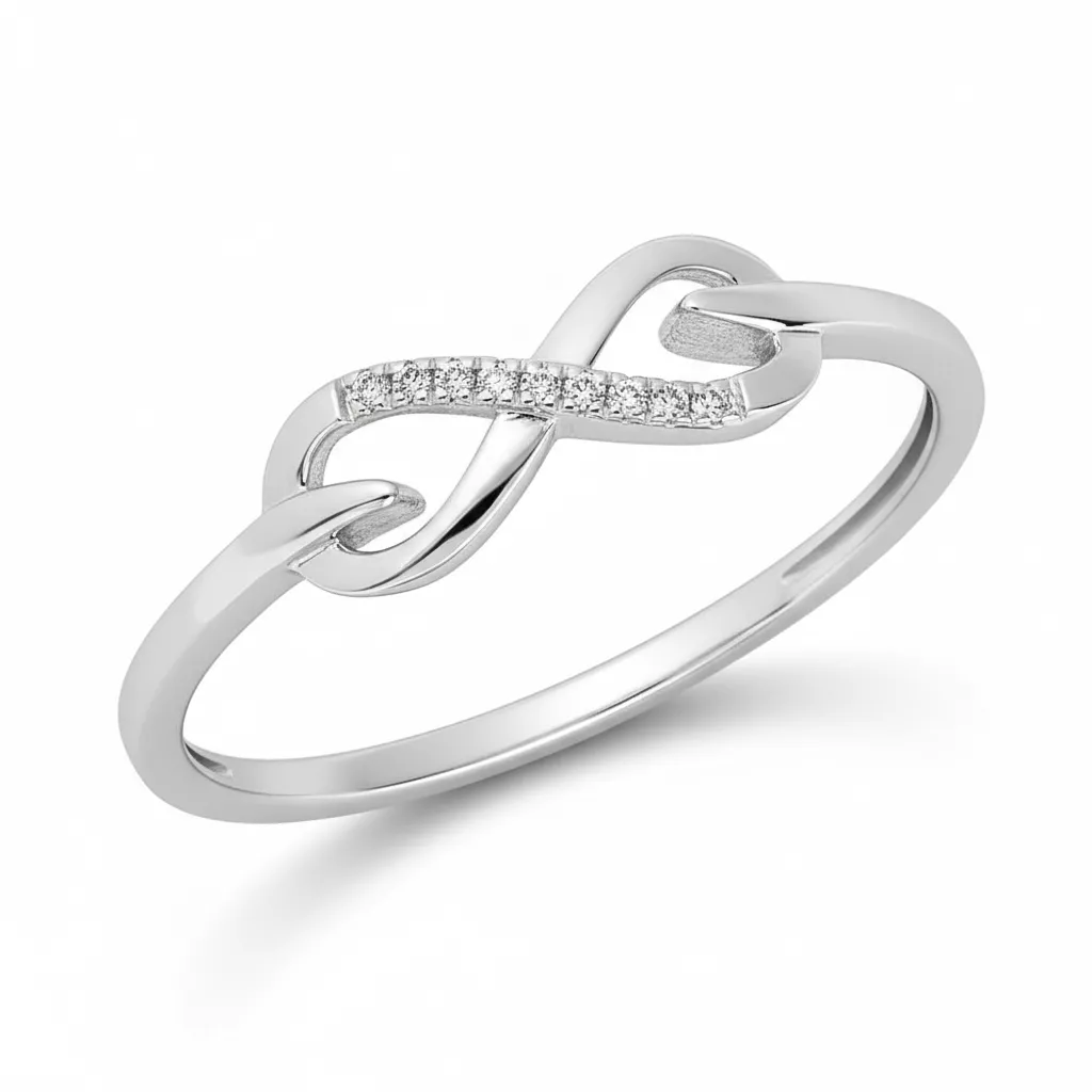 Bague Or Blanc Amoura Diamant Infini - Bague en Or 750 18k - Bijoux en Vogue
