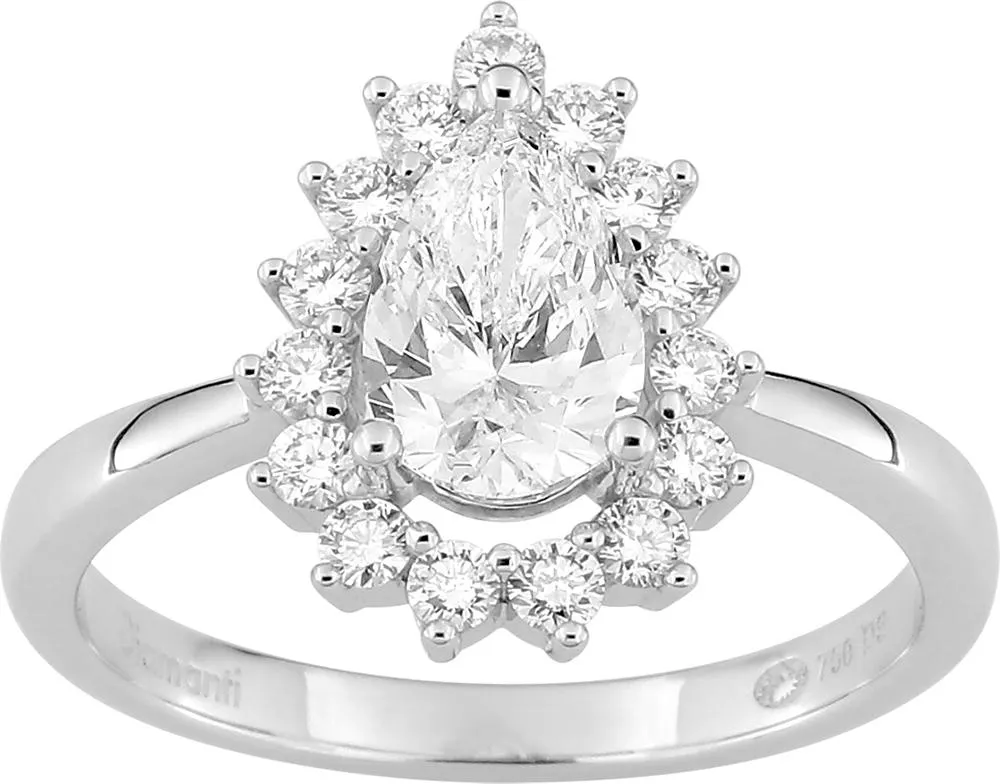 Bague Or Blanc Kyna Diamant - Bague en Or 750 18k