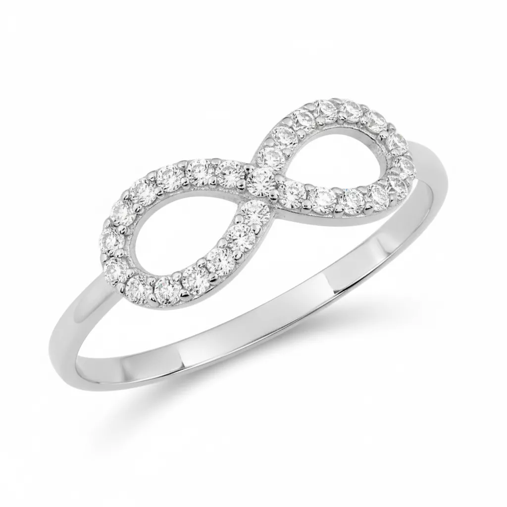Bague Or Blanc Infini - Bague en Or 750 18k - Bijoux en Vogue
