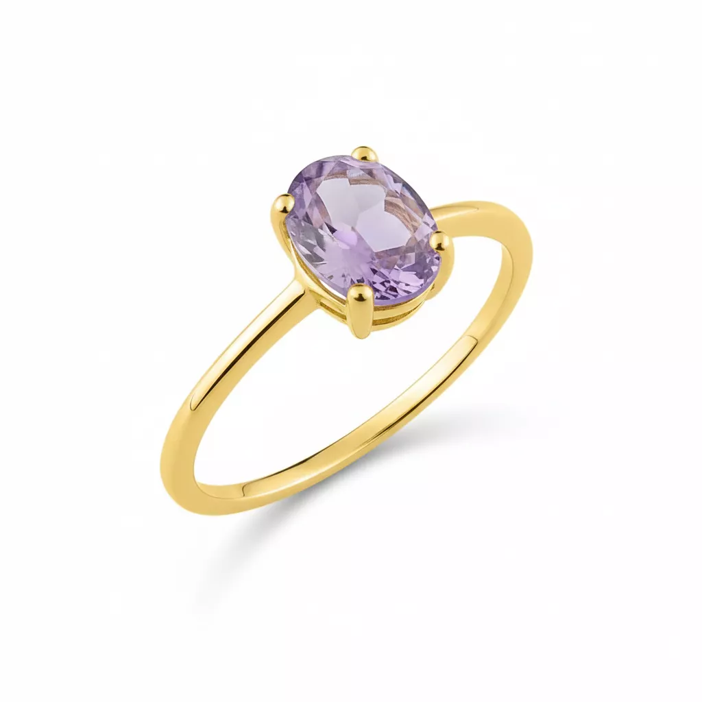 Bague Or Améthyste - Bague en Or 750 18k - Bijoux en Vogue