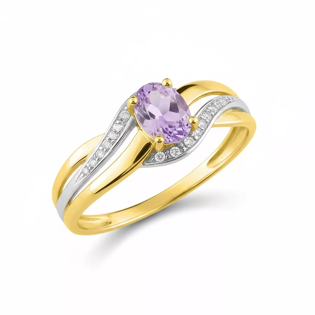 Bague Or Fanella Améthyste - Bague en Or 750 18k - Bijoux en Vogue