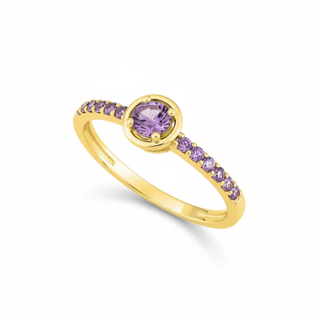 Bague Or Cathleine Améthyste - Bague en Or 750 18k - Bijoux en Vogue