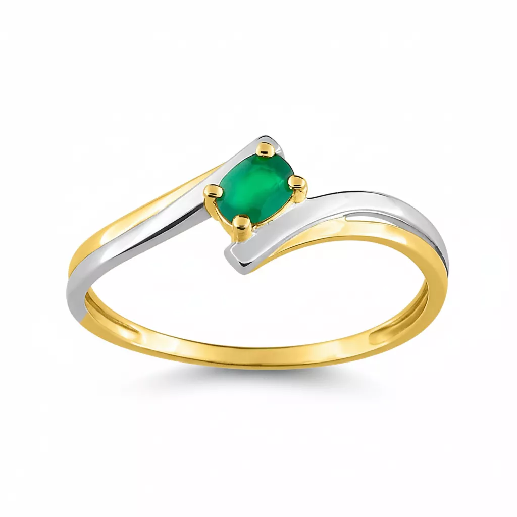 Bague Or Emeraude - Bague en Or 750 18k - Bijoux en Vogue