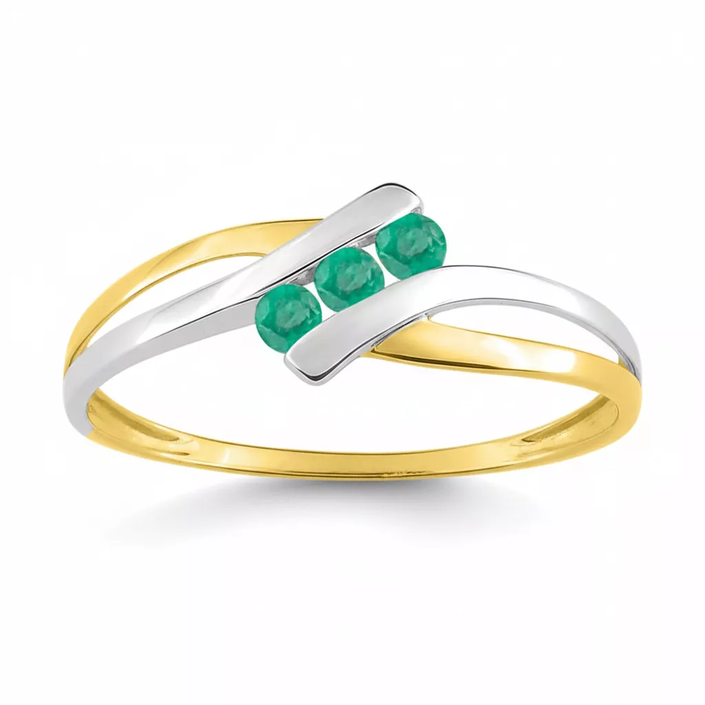 Bague Or Emeraude - Bague en Or 750 18k - Bijoux en Vogue