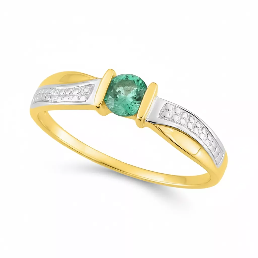 Bague Or Emeraude - Bague en Or 750 18k - Bijoux en Vogue