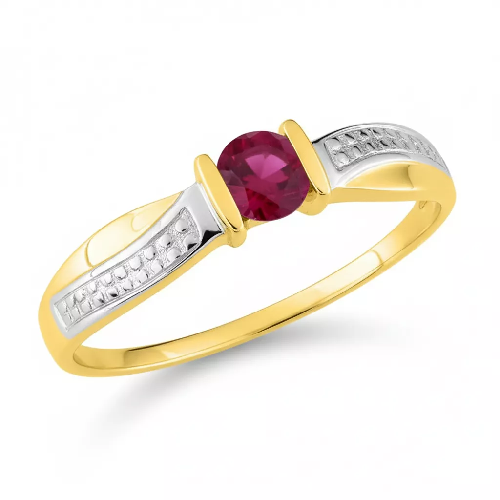 Bague Or Rubis - Bague en Or 750 18k - Bijoux en Vogue