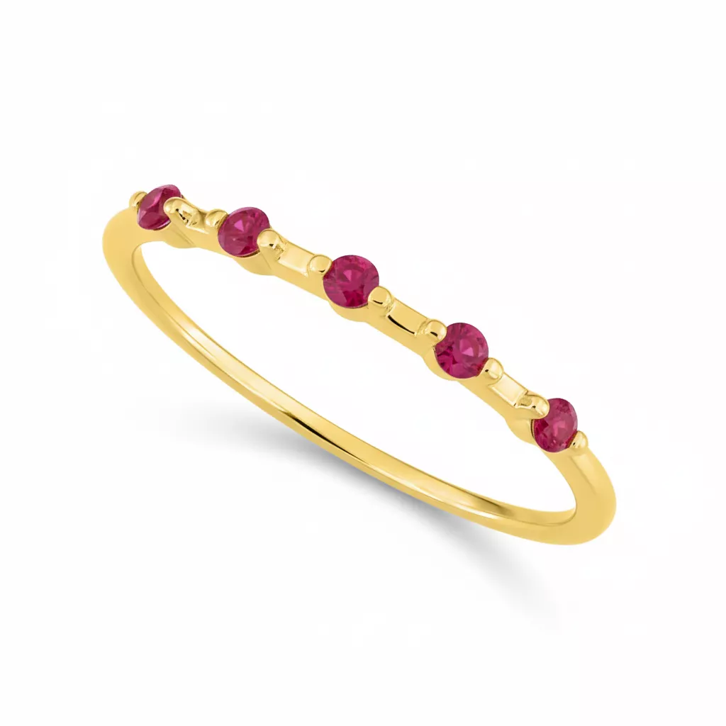 Bague Or Buket Rubis - Bague en Or 750 18k - Bijoux en Vogue