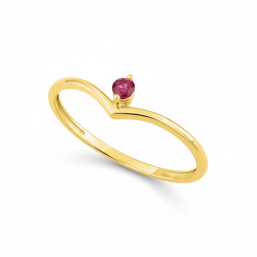 Bague Or Virgie Rubis - Bague en Or 750 18k - Bijoux en Vogue
