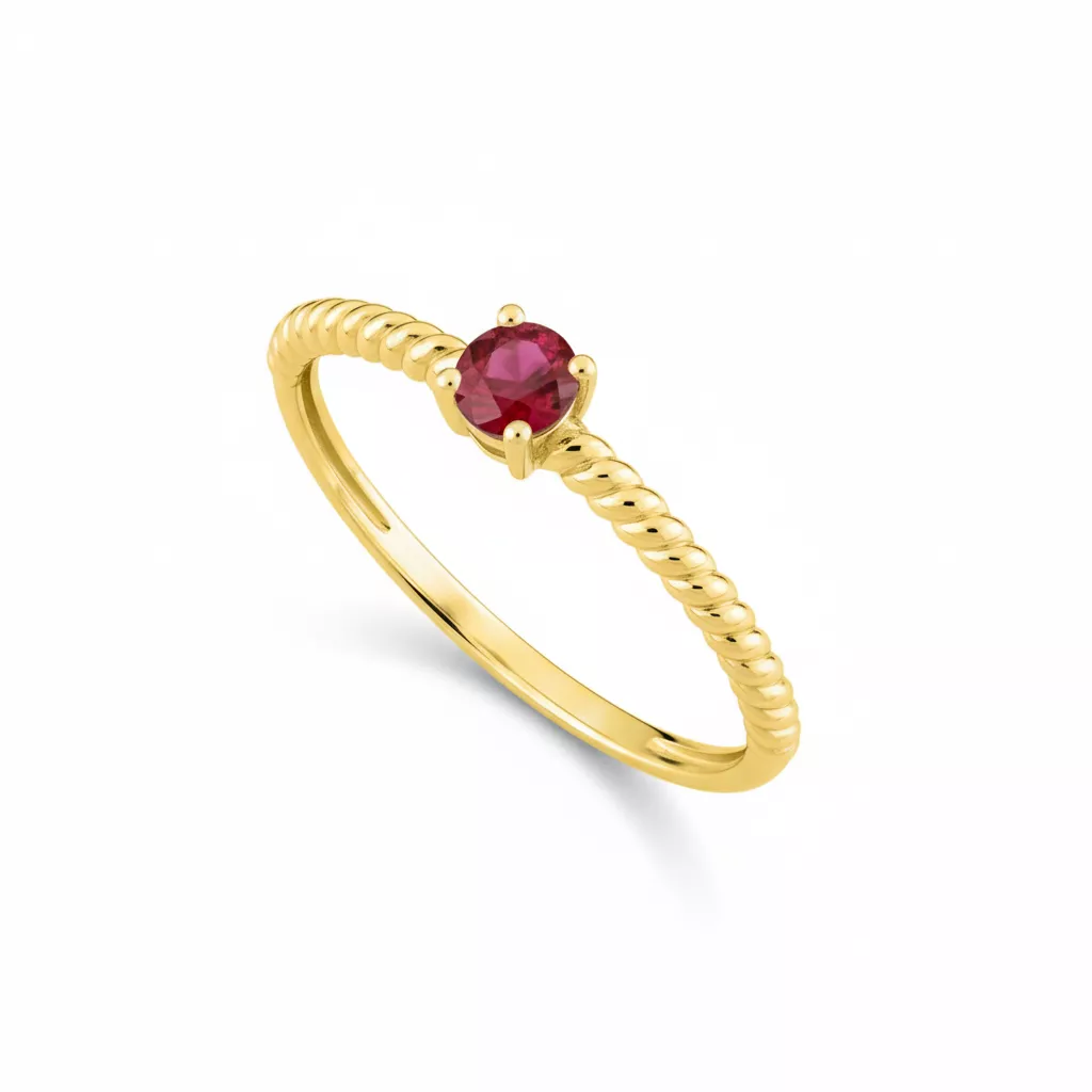 Bague Or Jennyline Rubis - Bague en Or 750 18k - Bijoux en Vogue