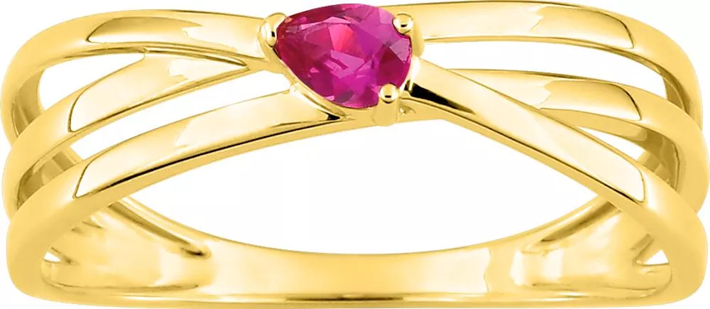 Bague Or Lorita Rubis - Bague en Or 750 18k - Bijoux en Vogue
