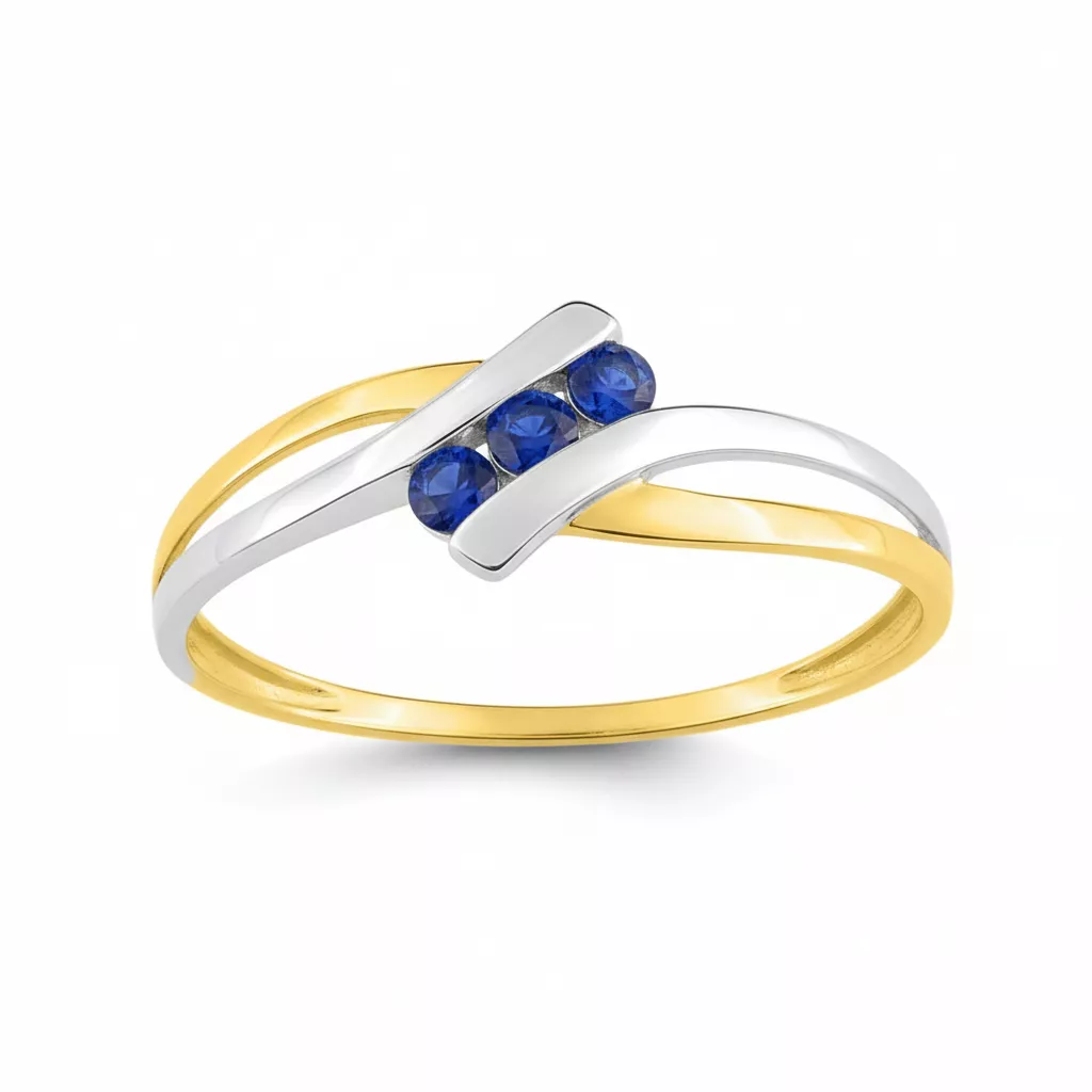 Bague Or Elisab Saphir - Bague en Or 750 18k - Bijoux en Vogue