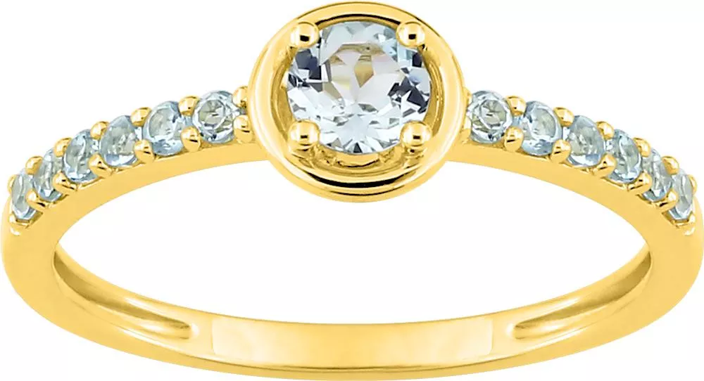 Bague Or Ilyassine bleu Topaze - Bague en Or 750 18k - Bijoux en Vogue