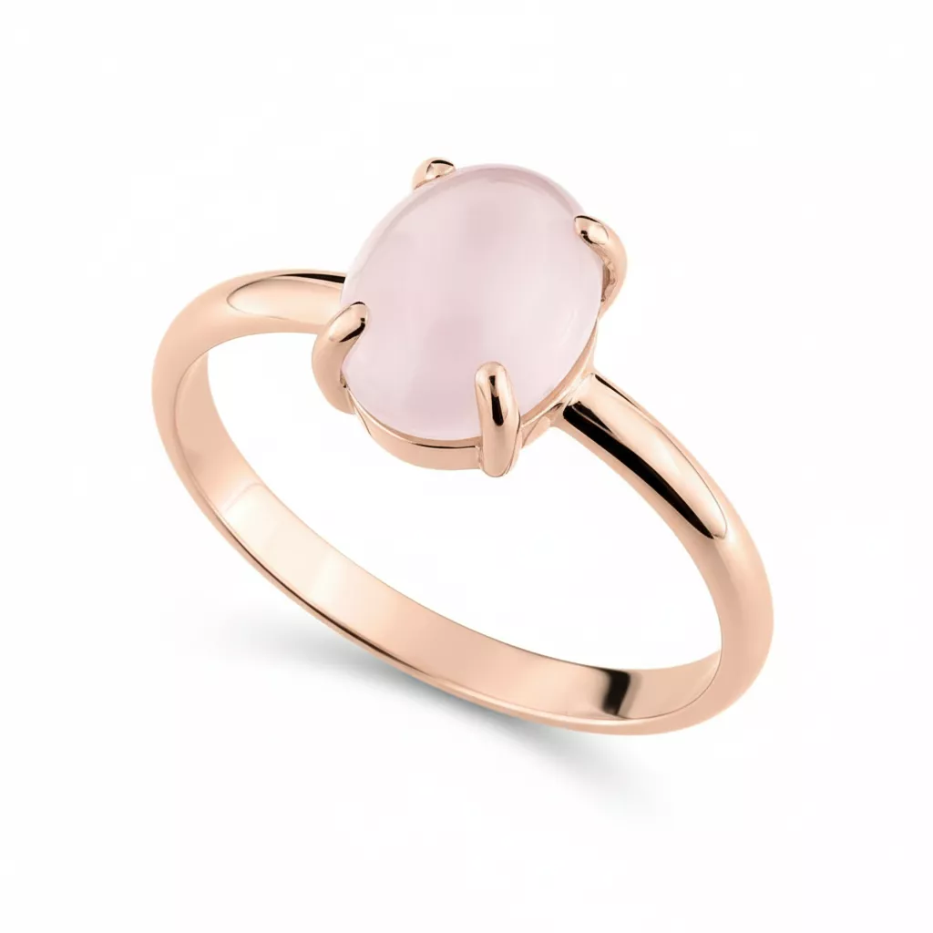 Bague Or Rose Larachie Quartz Rose - Bague en Or 750 18k - Bijoux en Vogue