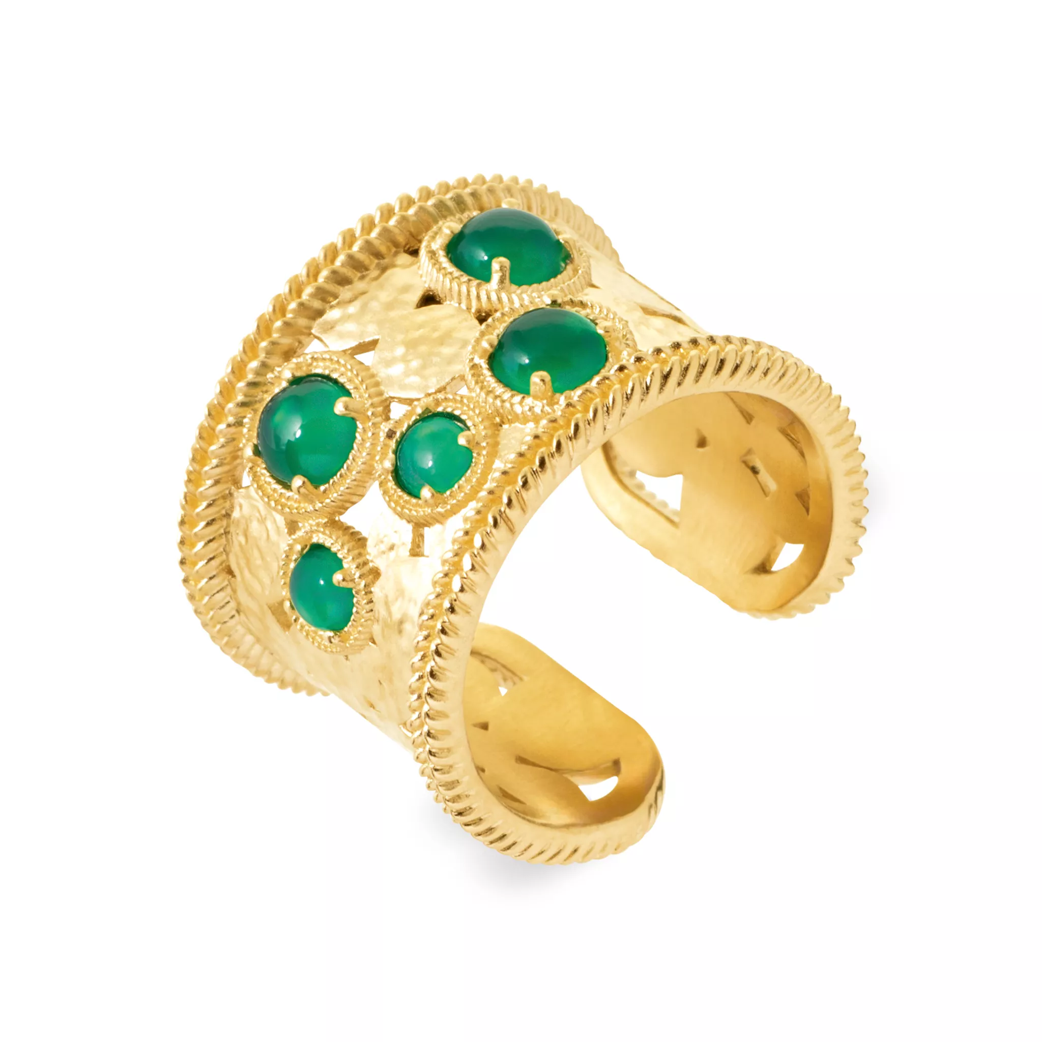 Bague Plaqué Or Jacquline Agate - Bague en Plaqué or - Bijoux en Vogue