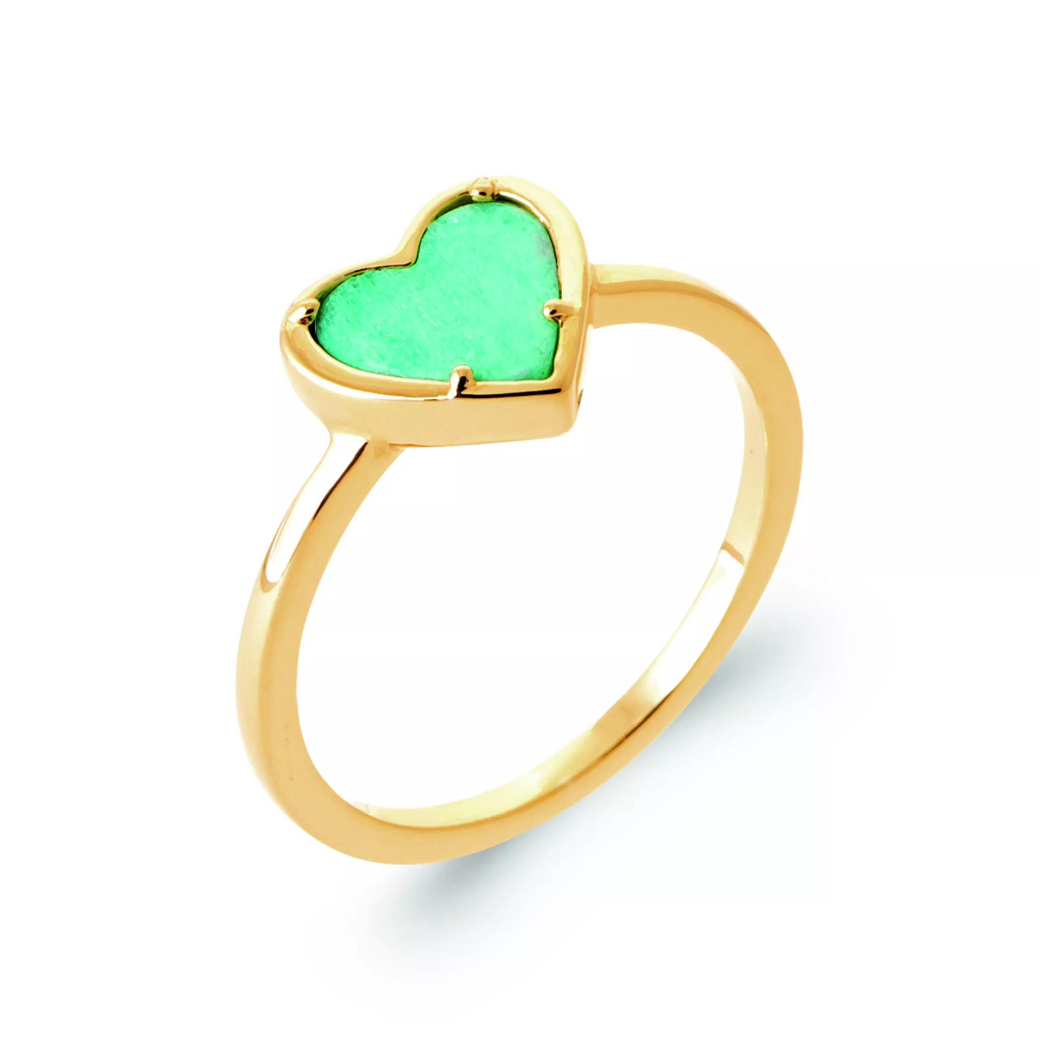 Bague Plaqué Or Ferihan Amazonite Coeurs Couleurs - Bague en Plaqué or