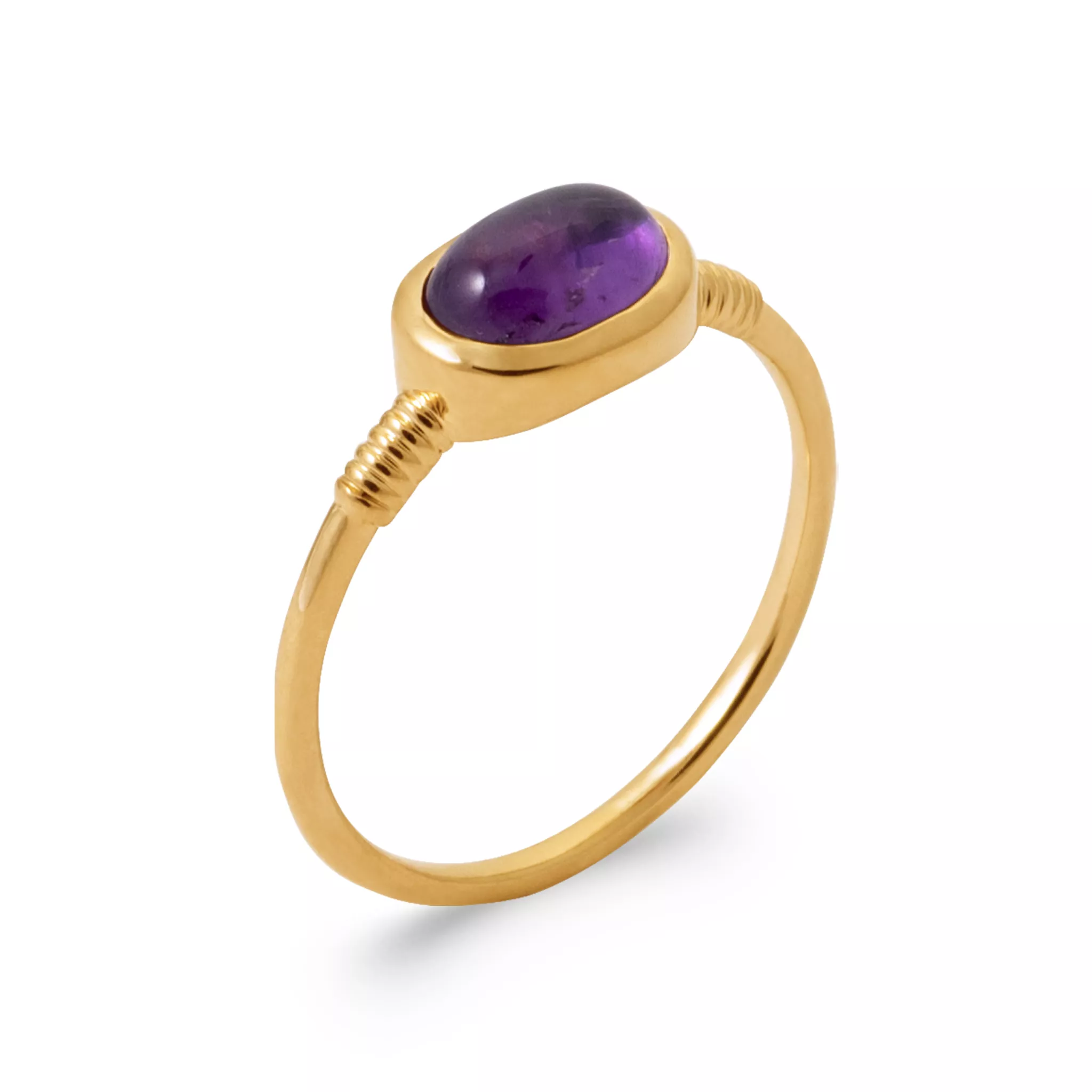 Bague Plaqué Or Domitila Améthyste Couleurs - Bague en Plaqué or - Bijoux en Vogue