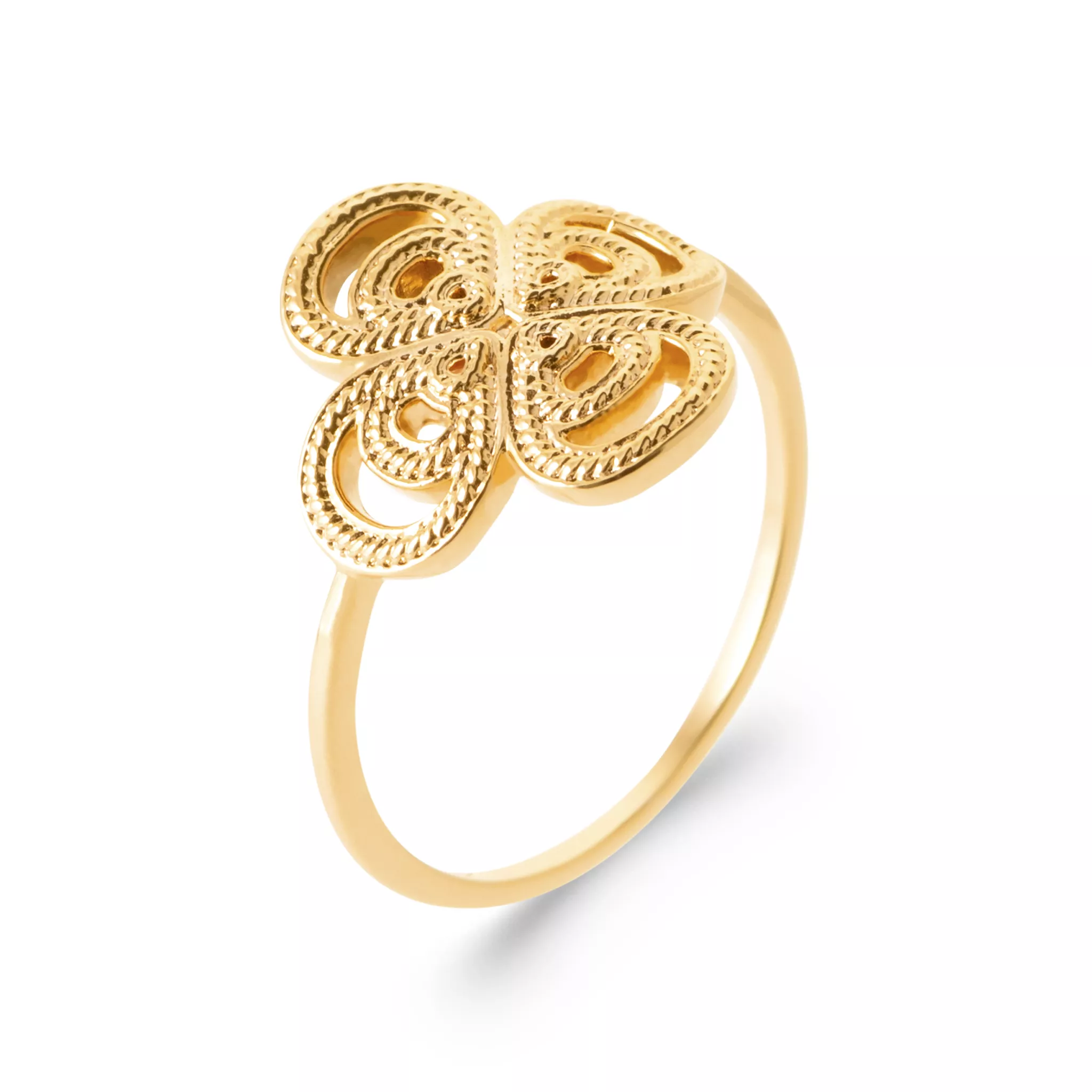 Bague Plaqué Or Stanisia Figuratif Végétal Texturé - Bague en Plaqué or - Bijoux en Vogue