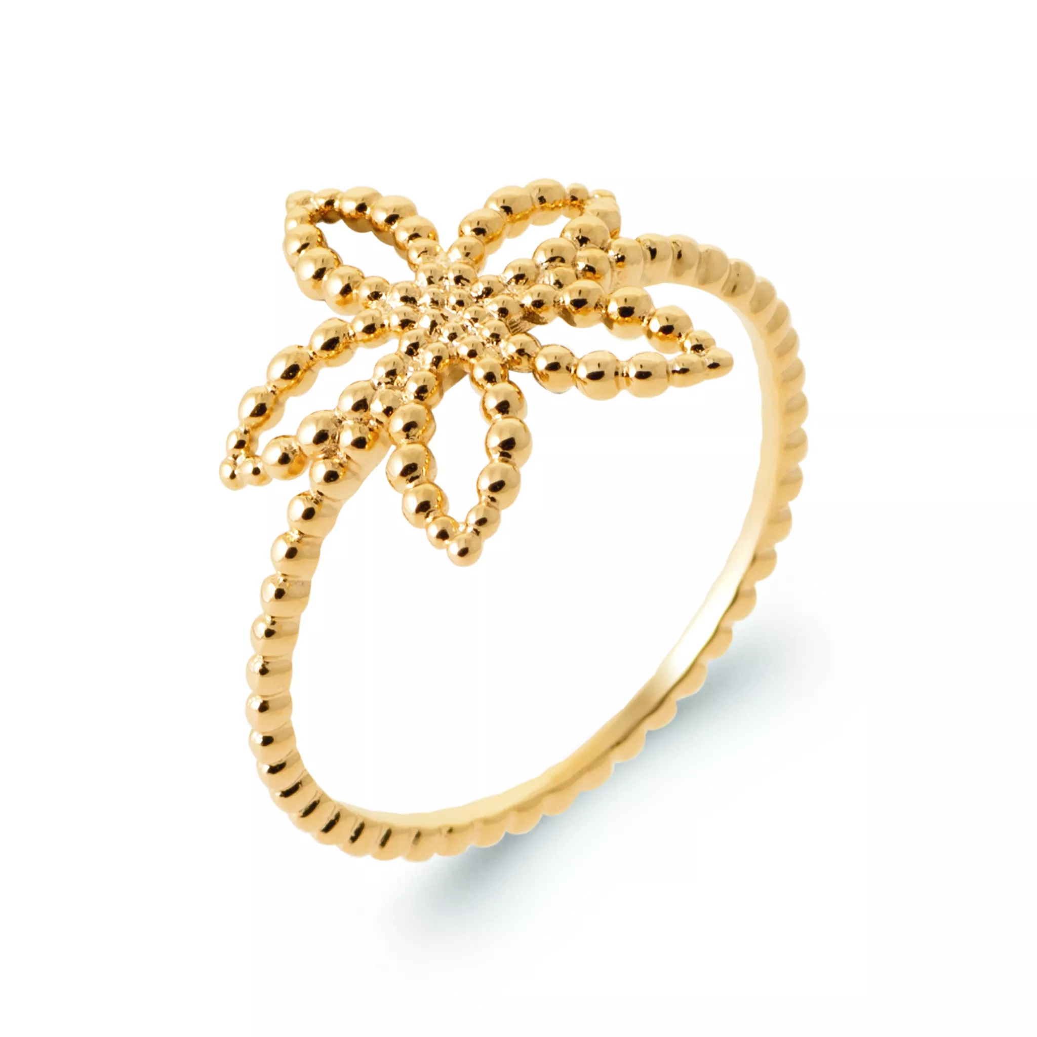 Bague Plaqué Or Angekique Végétal Texturé - Bague en Plaqué or - Bijoux en Vogue