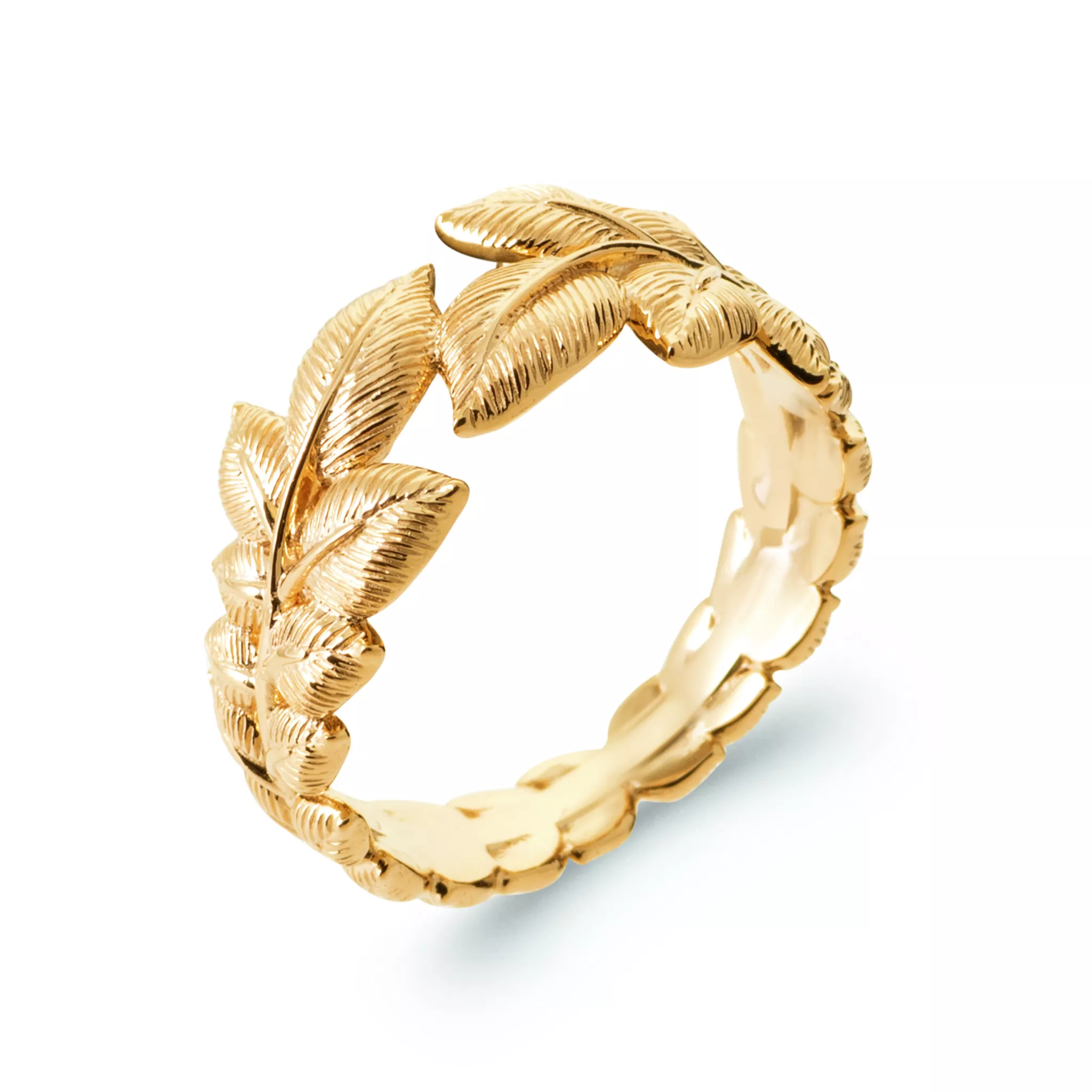 Bague Plaqué Or Bassiere Végétal Texturé - Bague en Plaqué or - Bijoux en Vogue