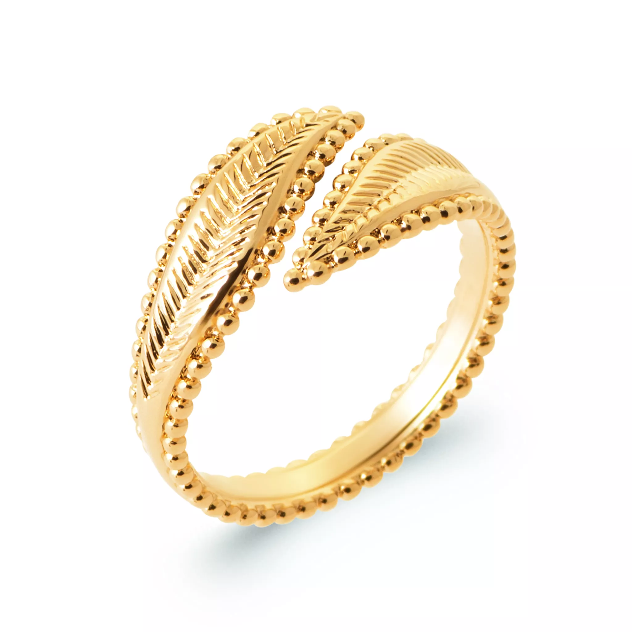 Bague Plaqué Or Rajka Végétal Texturé - Bague en Plaqué or - Bijoux en Vogue