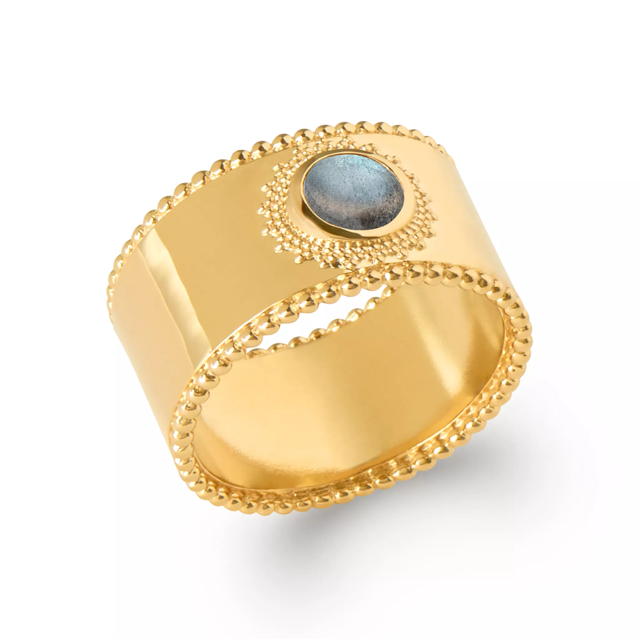 Bague Plaqué Or Bala Labradorite Texturé Couleurs - Bague en Plaqué or - Bijoux en Vogue