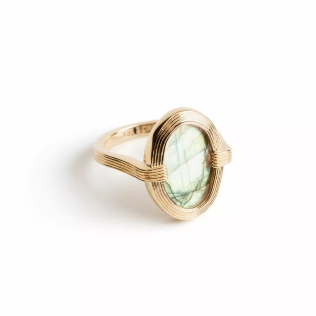 Bague Plaqué Or Noedine Labradorite - Bague en Plaqué or - Bijoux en Vogue