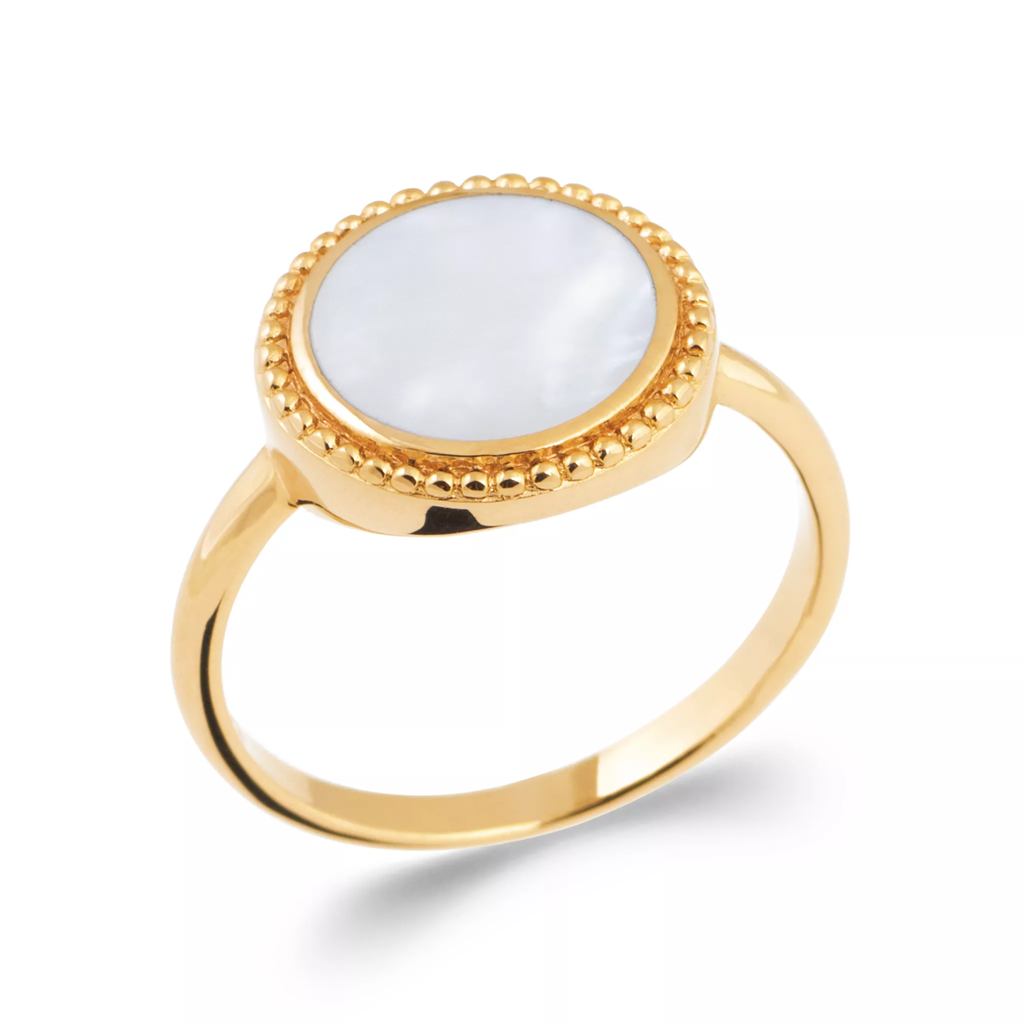 Bague Plaqué Or Yaimba Nacre Texturé Couleurs - Bague en Plaqué or - Bijoux en Vogue