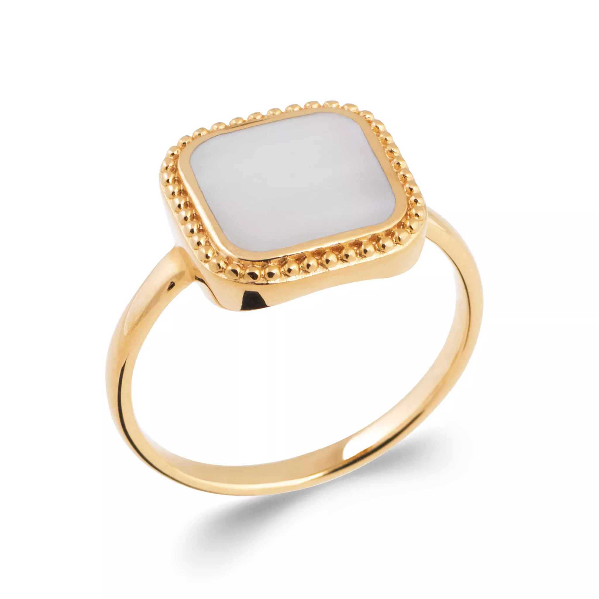 Bague Plaqué Or Imeda Nacre Texturé Couleurs - Bague en Plaqué or - Bijoux en Vogue