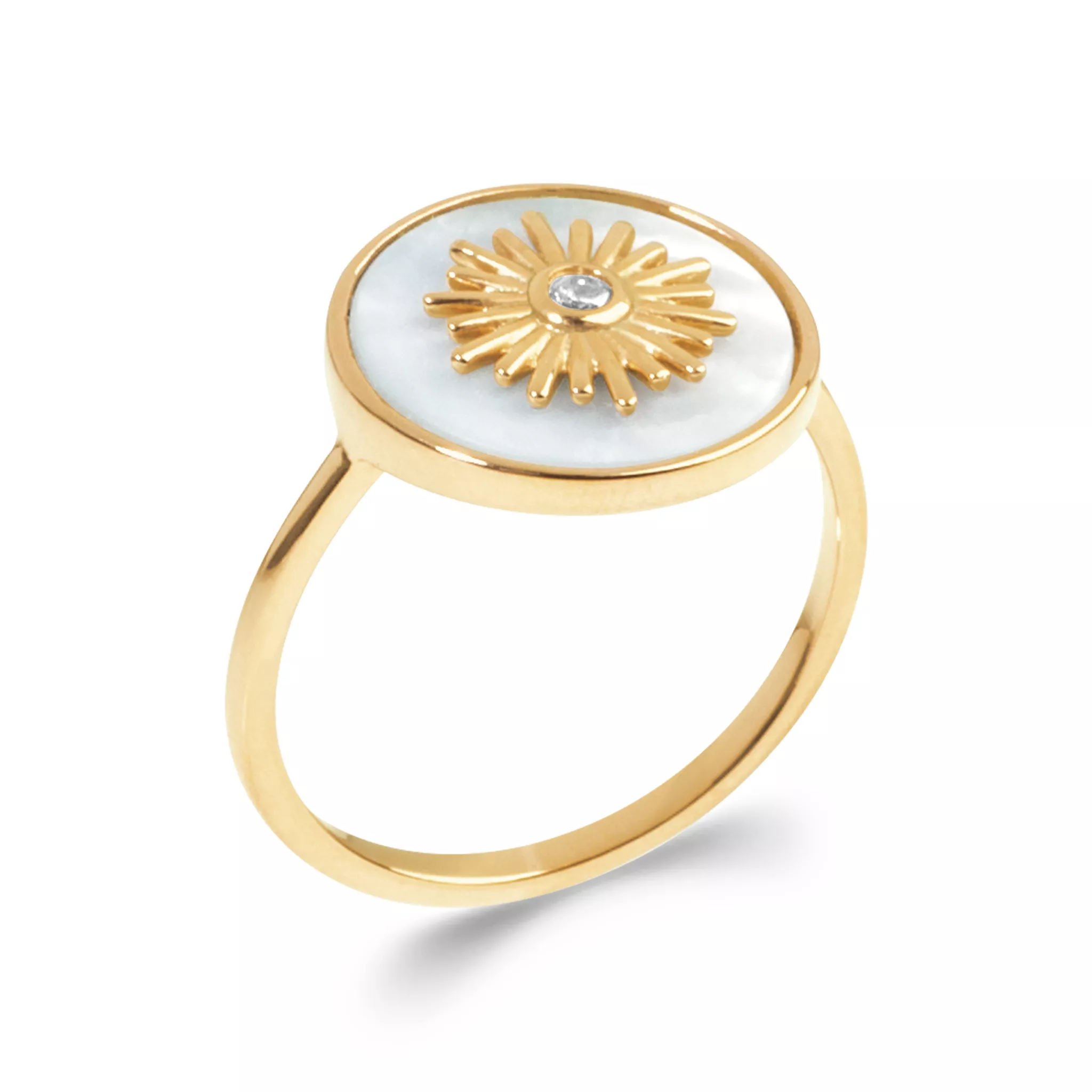 Bague Plaqué Or Yalanta Nacre Figuratif Couleurs - Bague en Plaqué or - Bijoux en Vogue