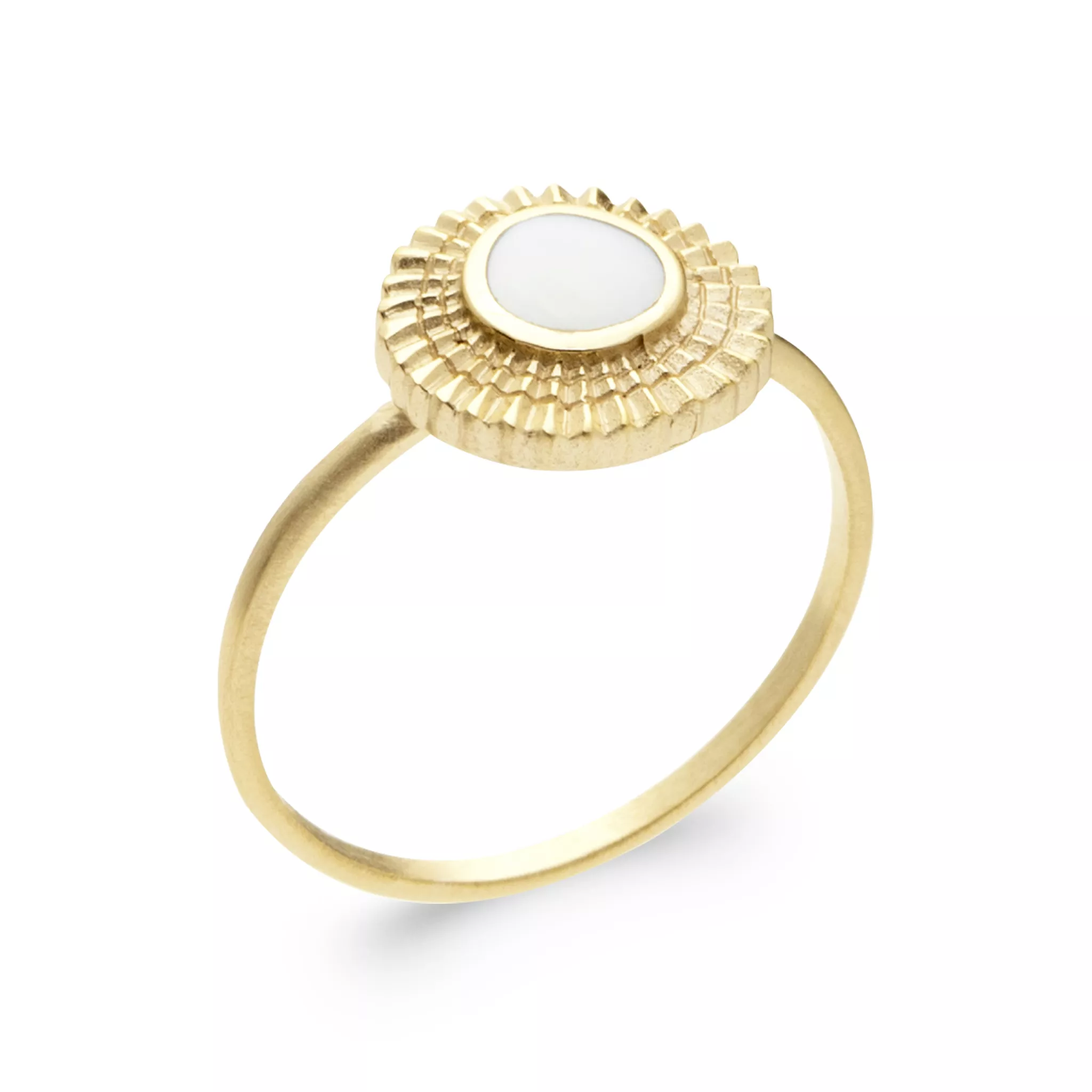 Bague Plaqué Or Mardochie Nacre Texturé Couleurs - Bague en Plaqué or - Bijoux en Vogue