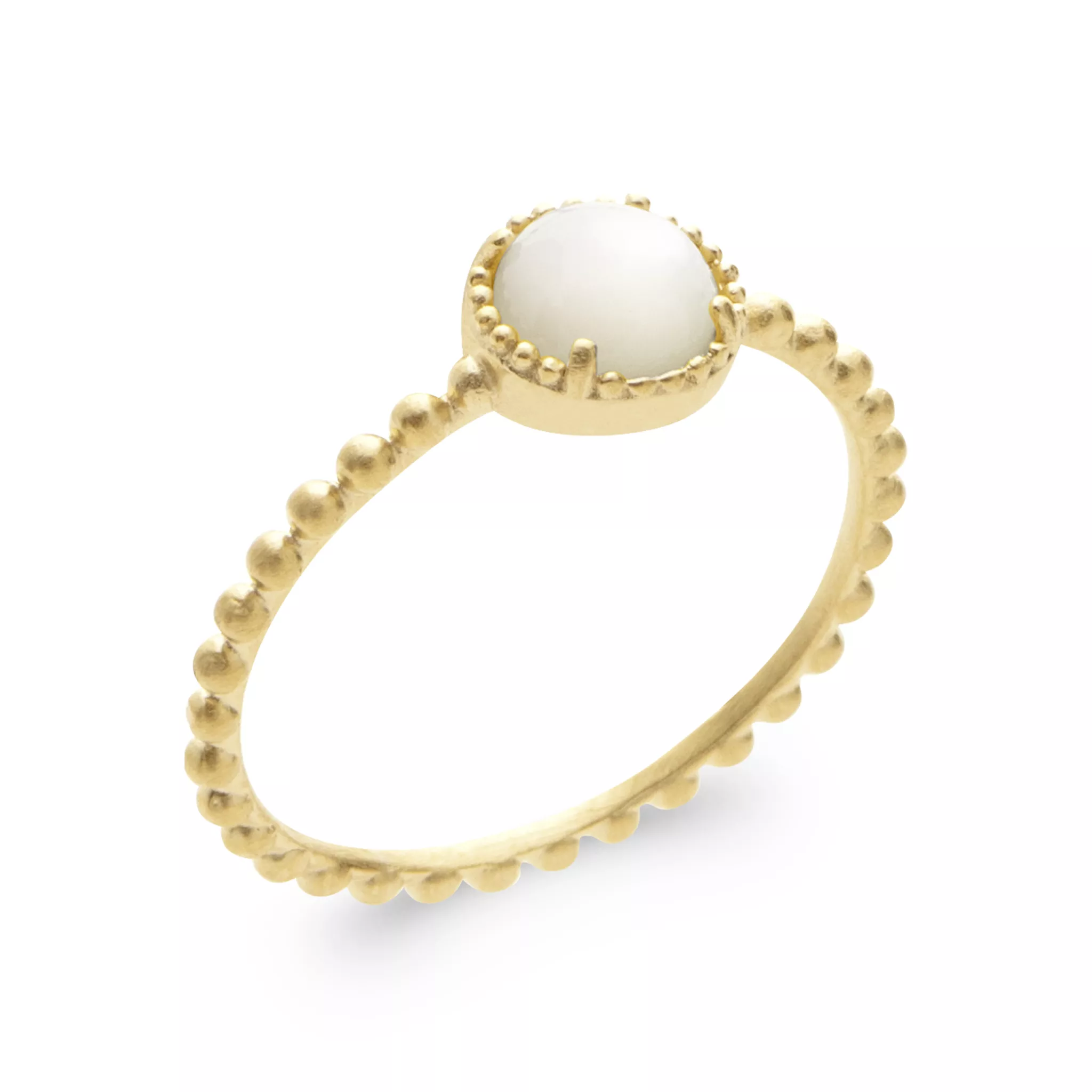 Bague Plaqué Or Hipolita Nacre Texturé Stacking Couleurs - Bague en Plaqué or - Bijoux en Vogue