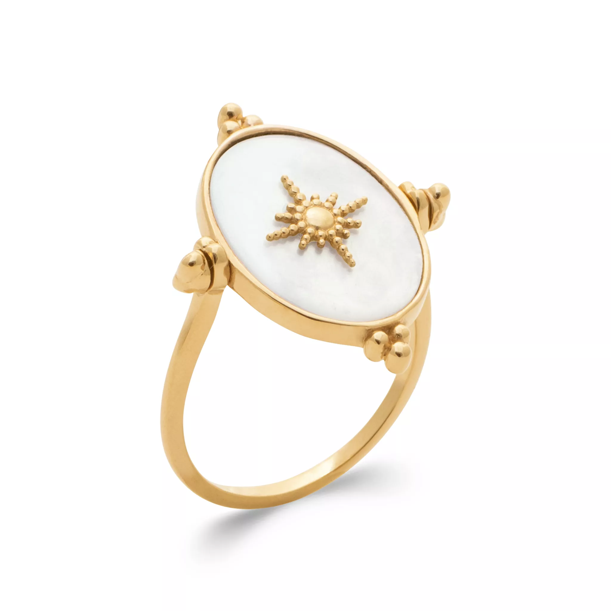 Bague Plaqué Or Loeta Nacre - Bague en Plaqué or - Bijoux en Vogue