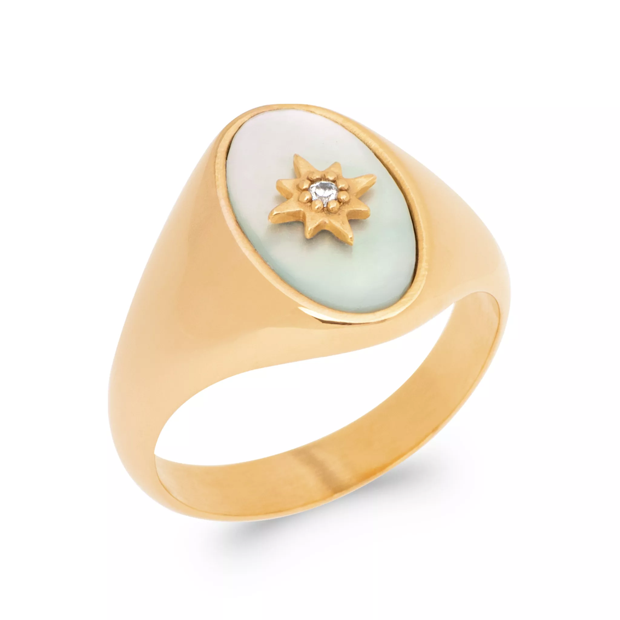 Bague Plaqué Or Daouina Nacre - Bague en Plaqué or - Bijoux en Vogue